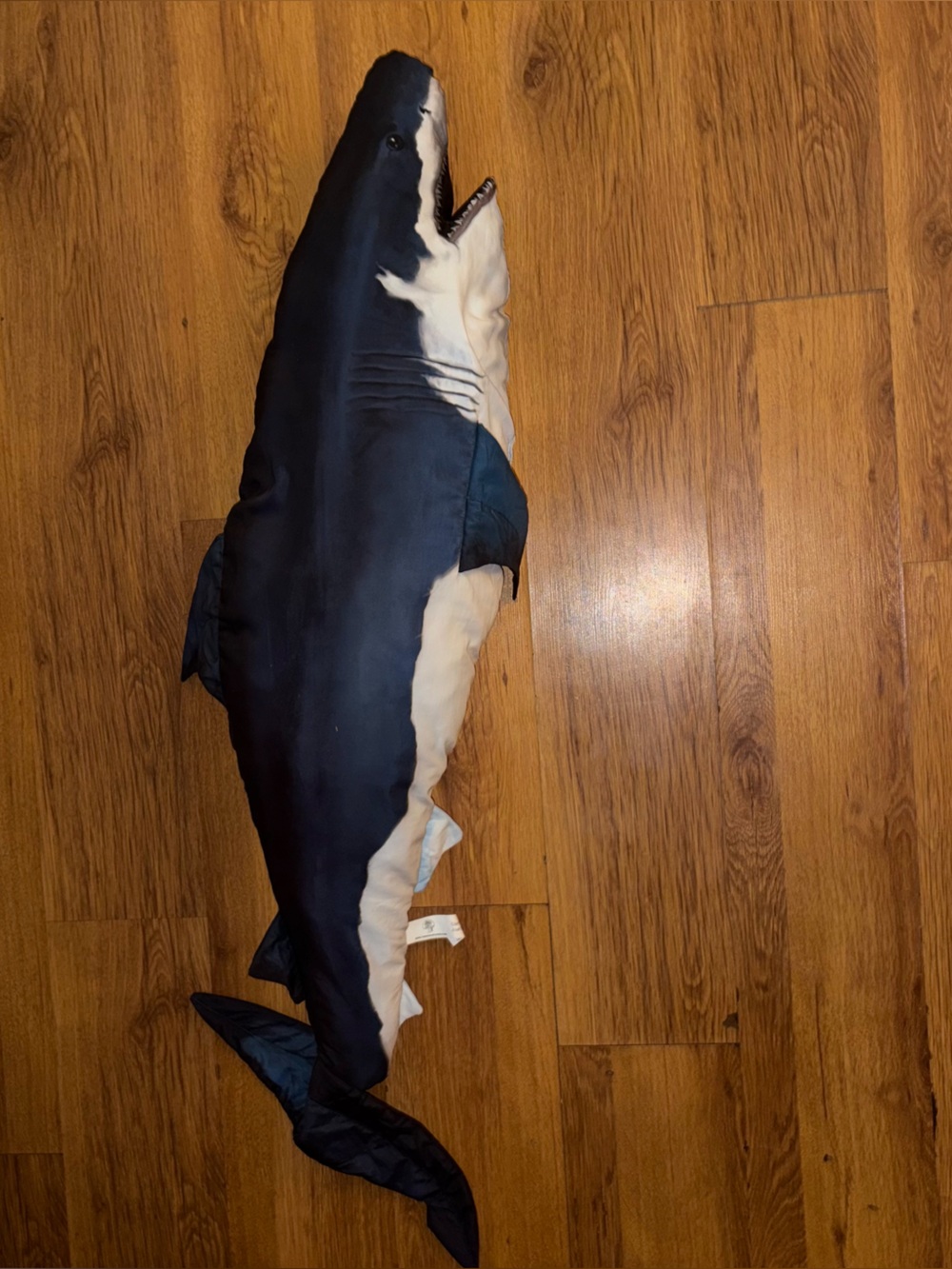 Navy and White Plush Shark Fish Toy